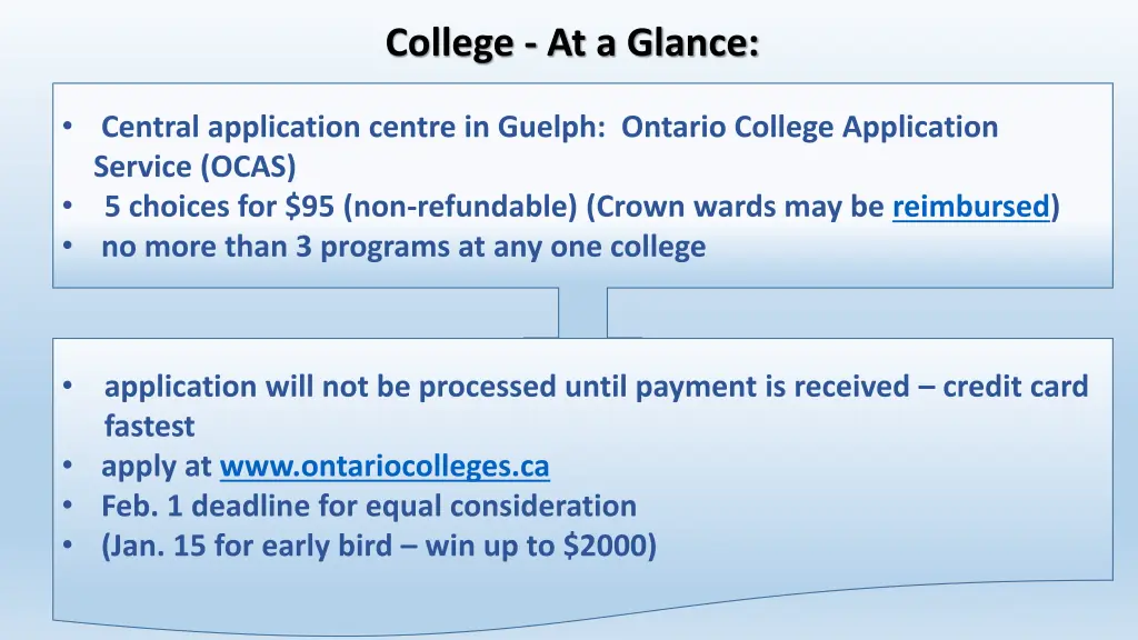 college at a glance
