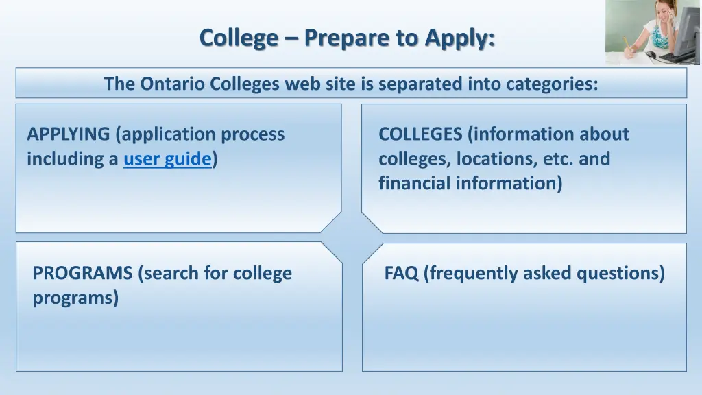 college prepare to apply