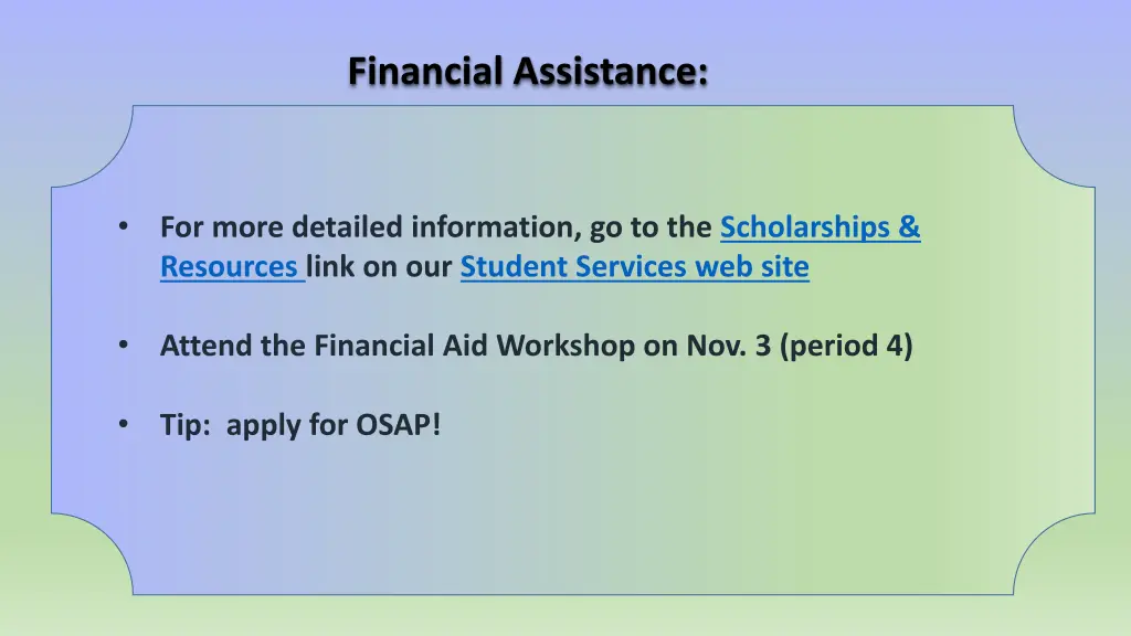 financial assistance