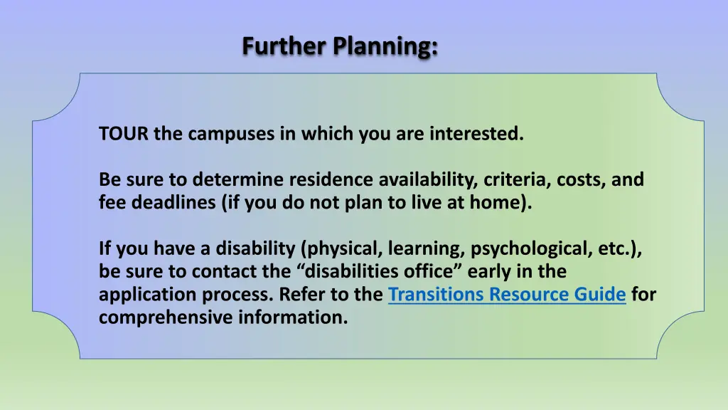 further planning