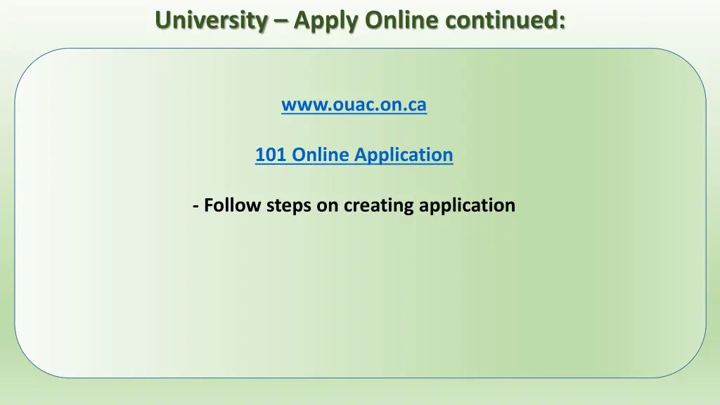 university apply online continued