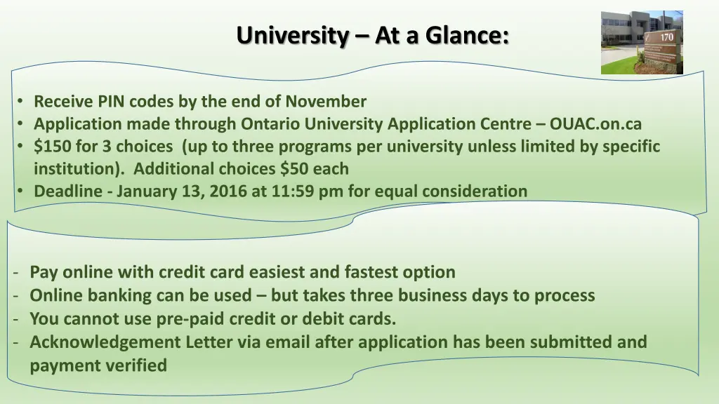 university at a glance