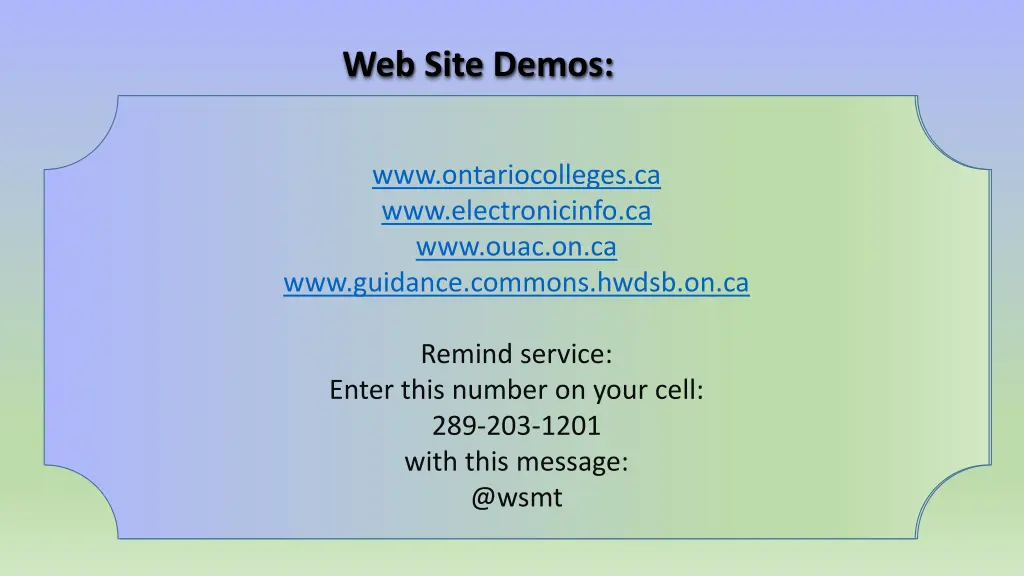 web site demos