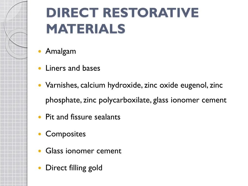 direct restorative materials