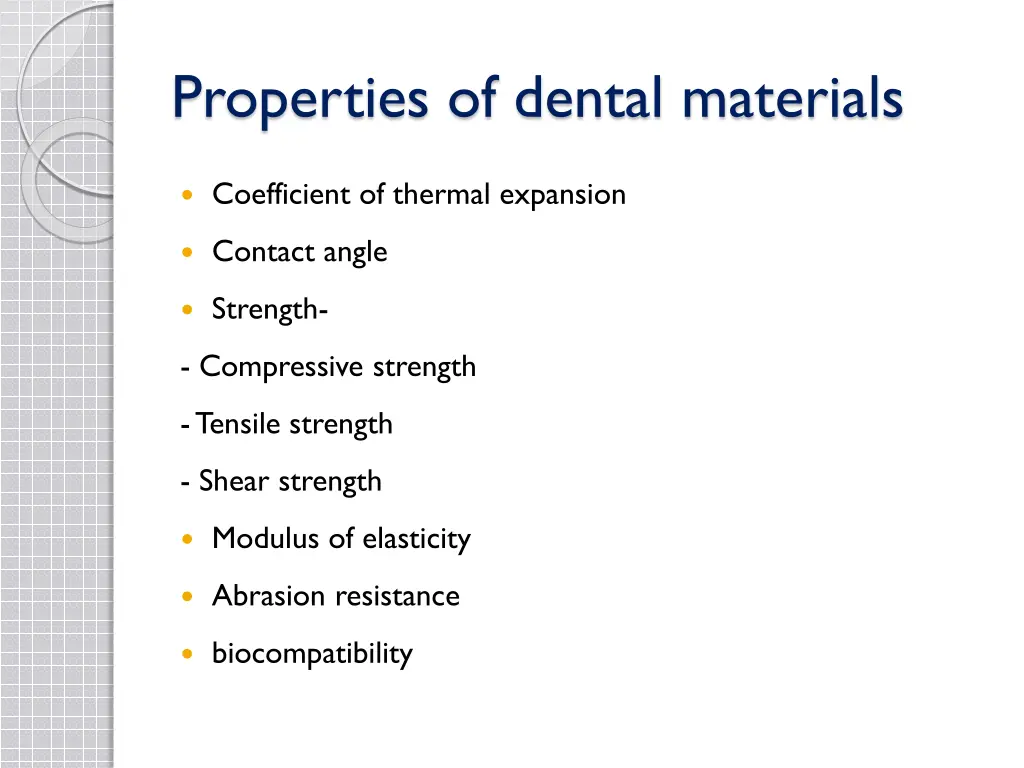 properties of dental materials
