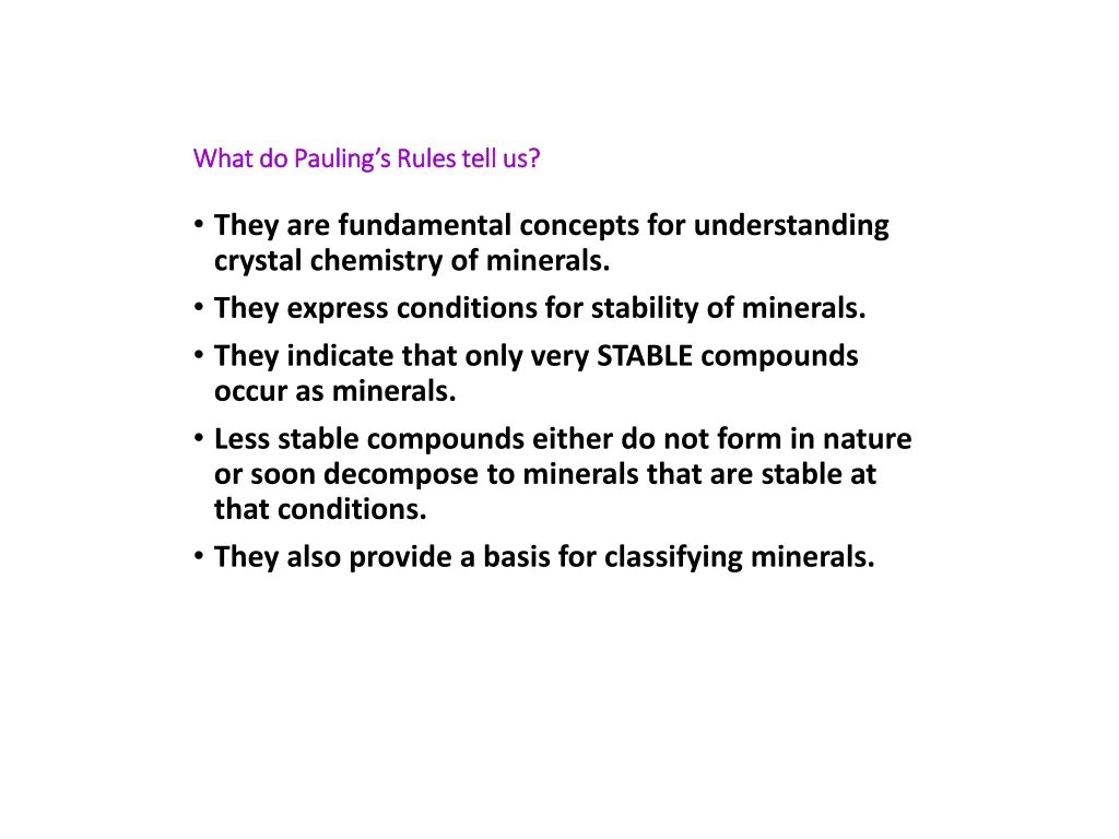 what do pauling s rules tell us what do pauling