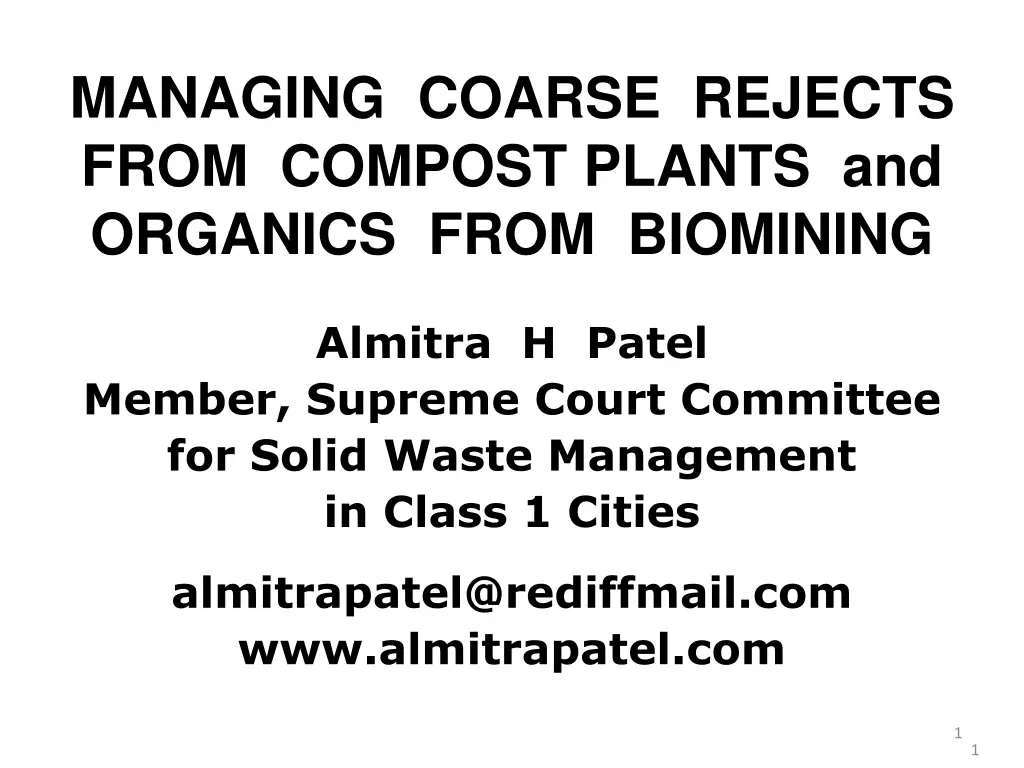 managing coarse rejects from compost plants