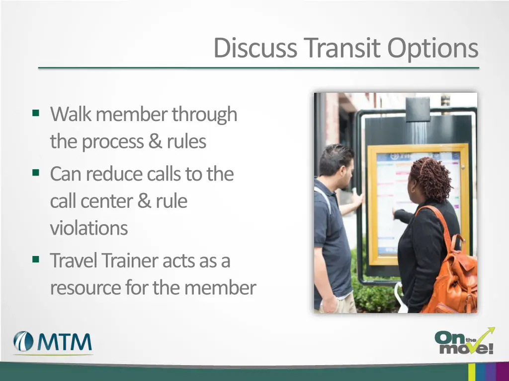 discuss transit options