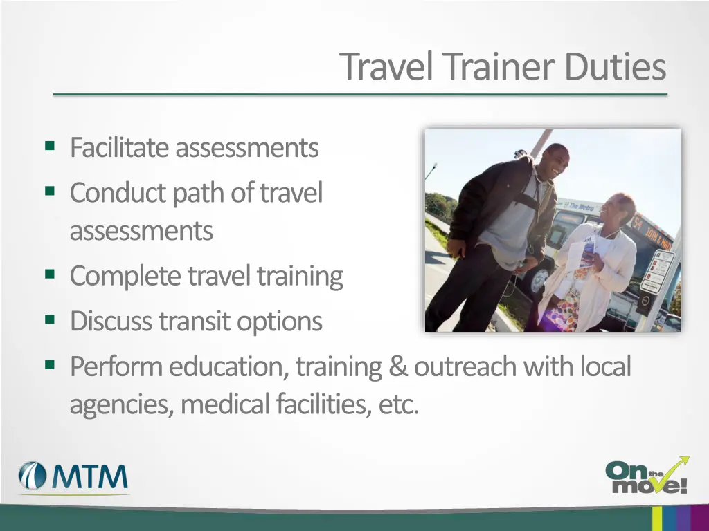 travel trainer duties