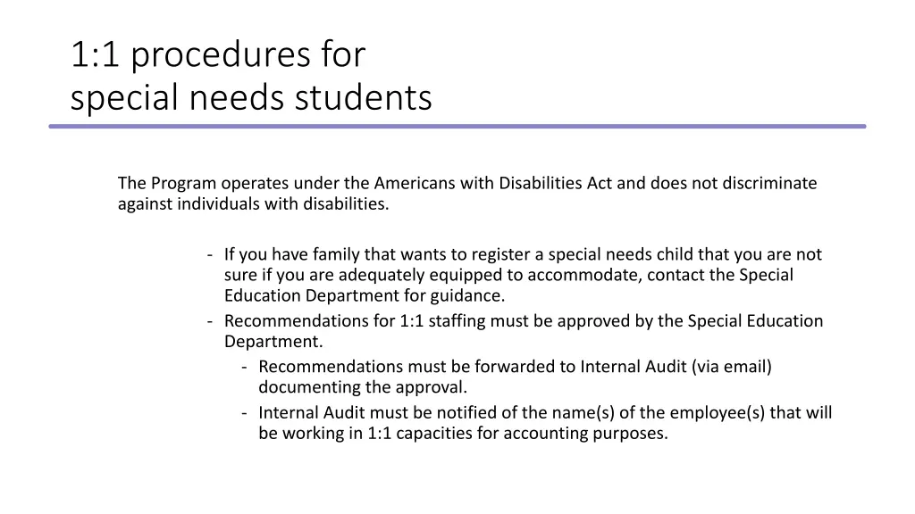 1 1 procedures for special needs students