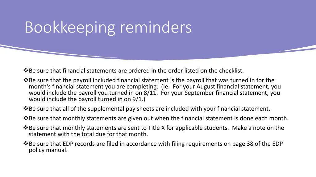 bookkeeping reminders 1