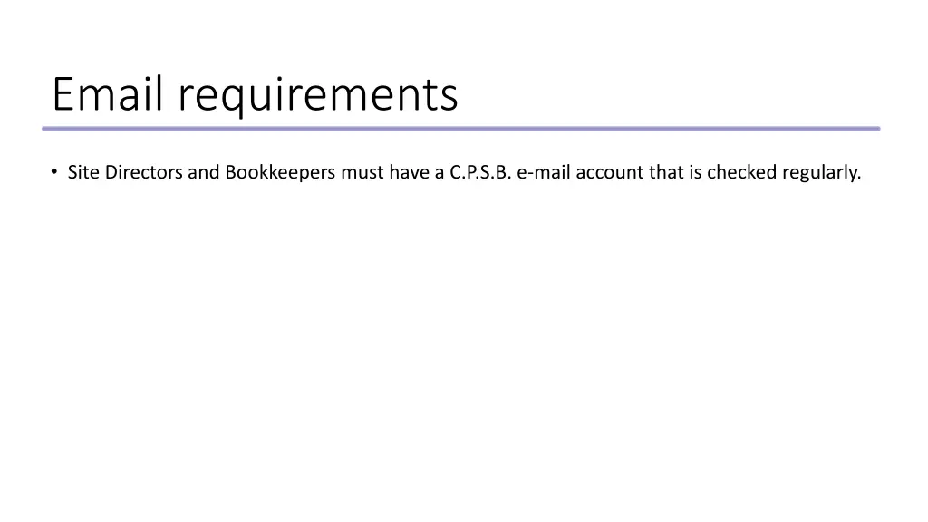 email requirements