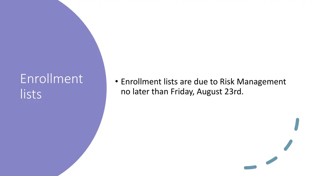 enrollment lists