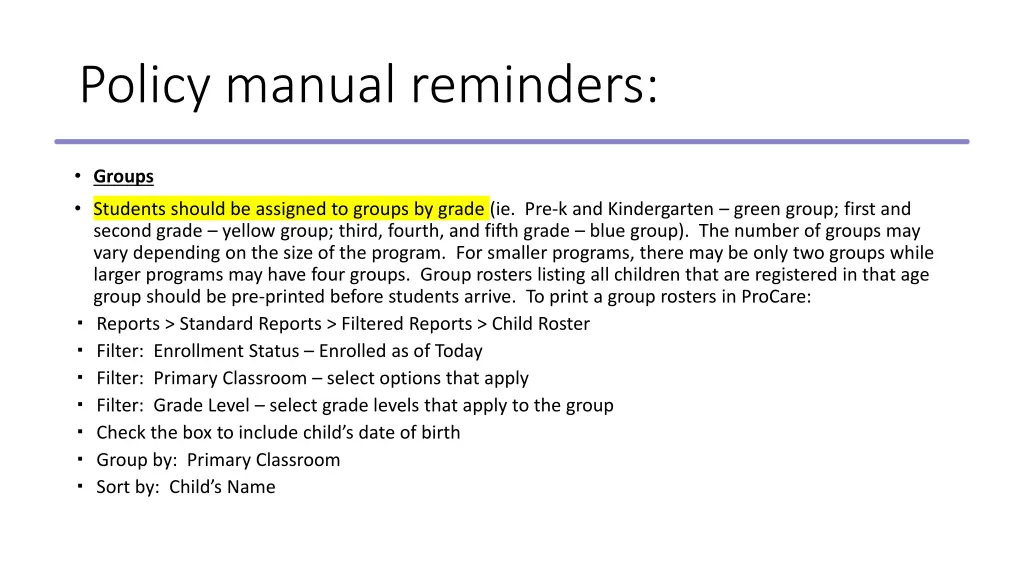 policy manual reminders 3