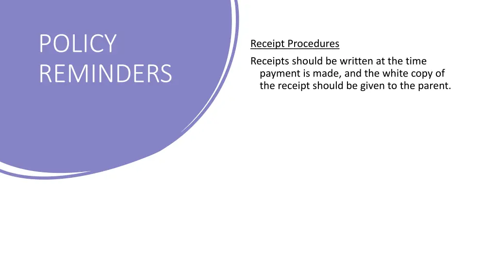 policy reminders 5