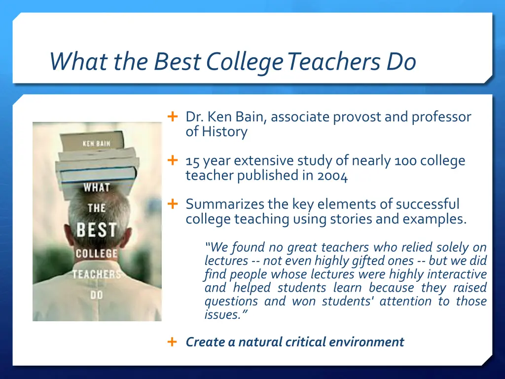 what the best college teachers do