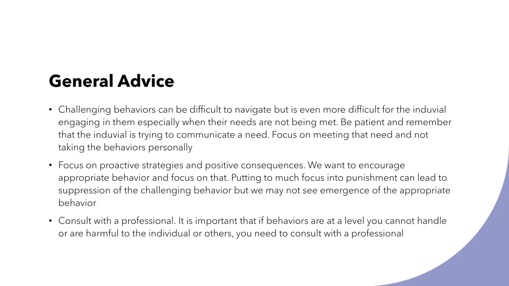 general advice