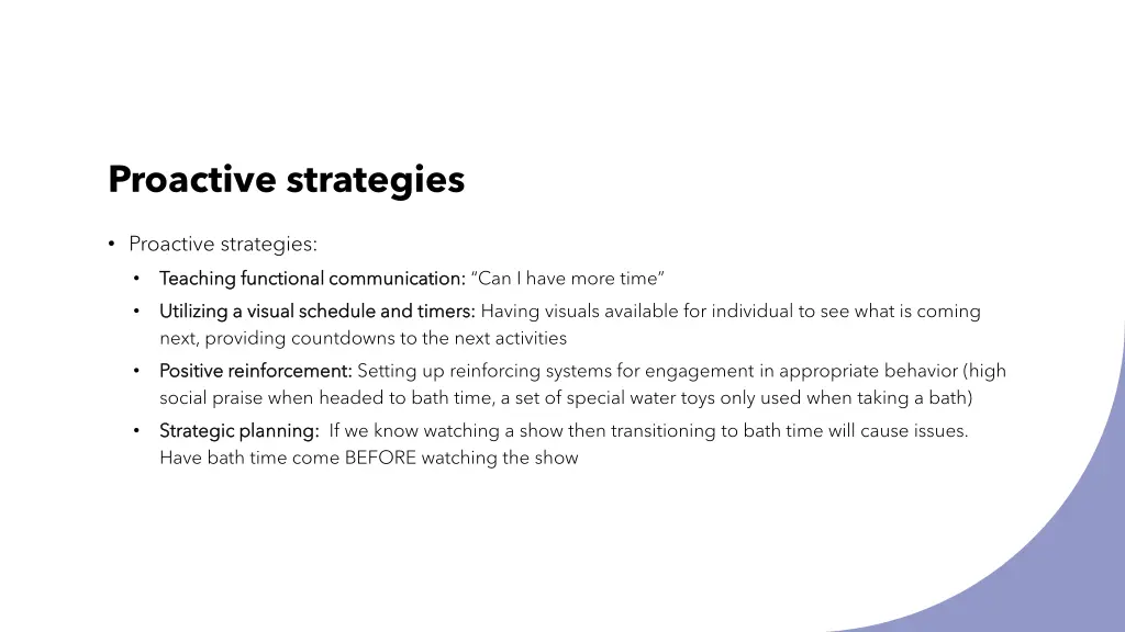 proactive strategies