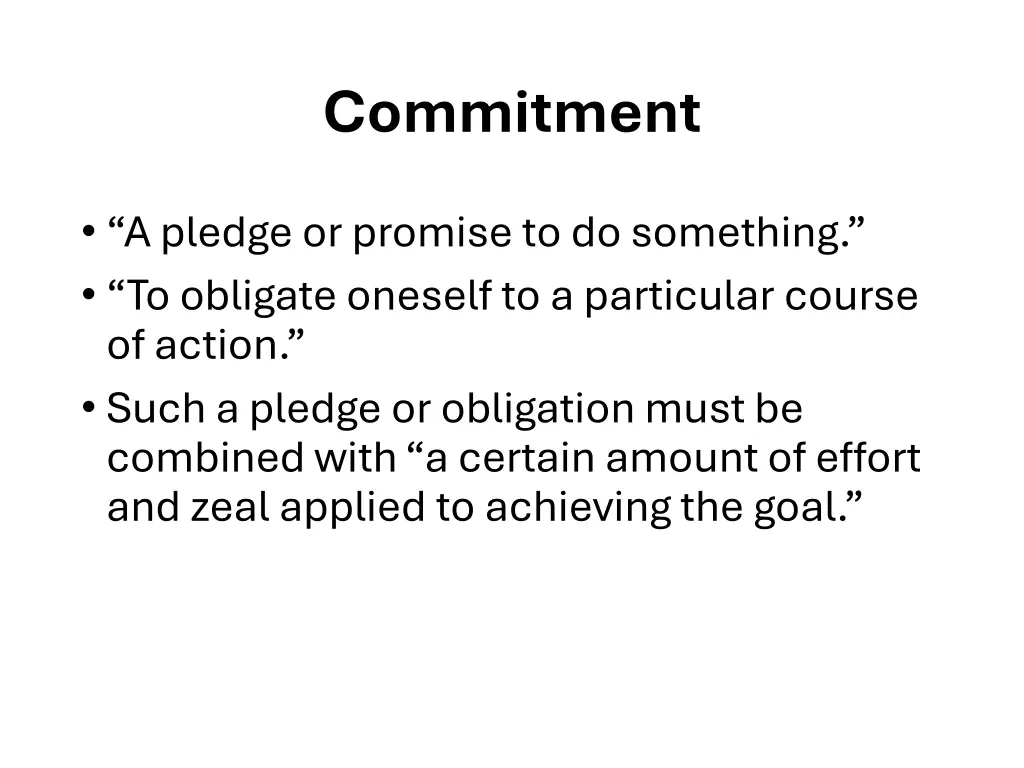 commitment