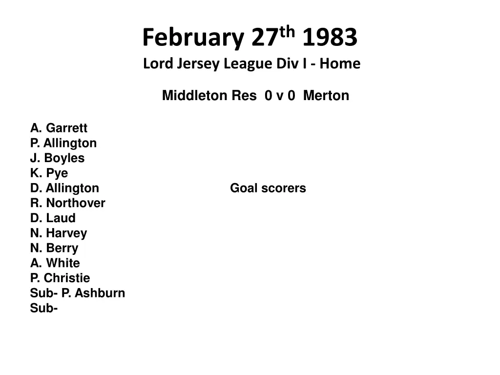 february 27 th 1983 lord jersey league div i home