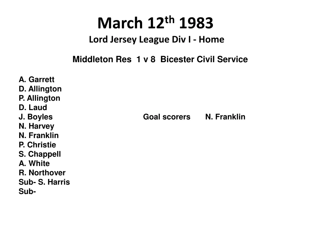 march 12 th 1983 lord jersey league div i home