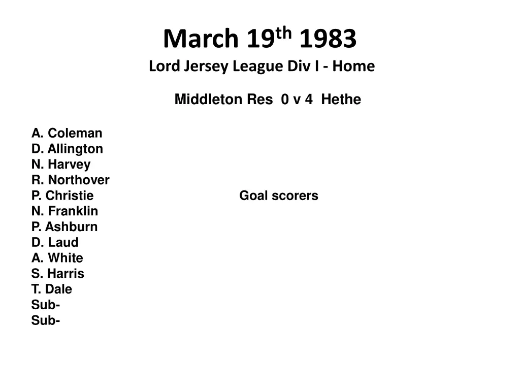 march 19 th 1983 lord jersey league div i home