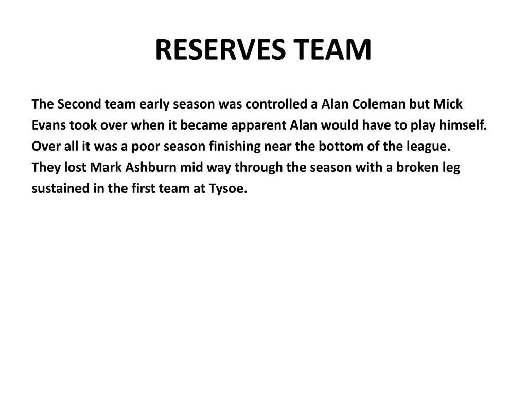 reserves team 1