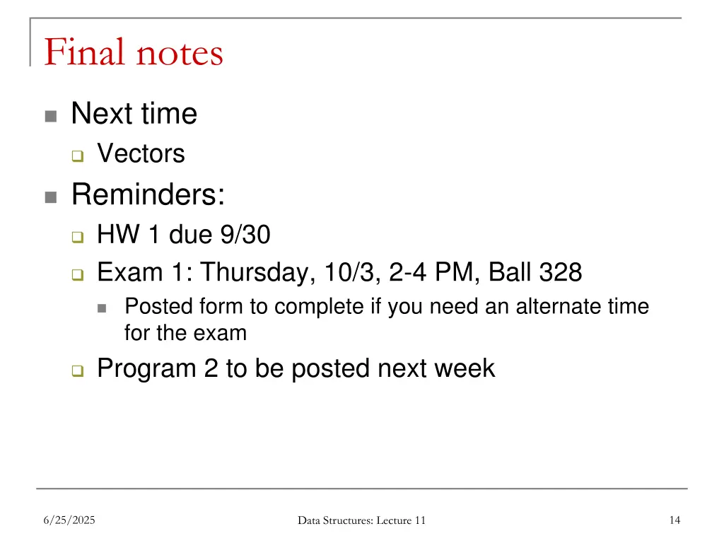 final notes