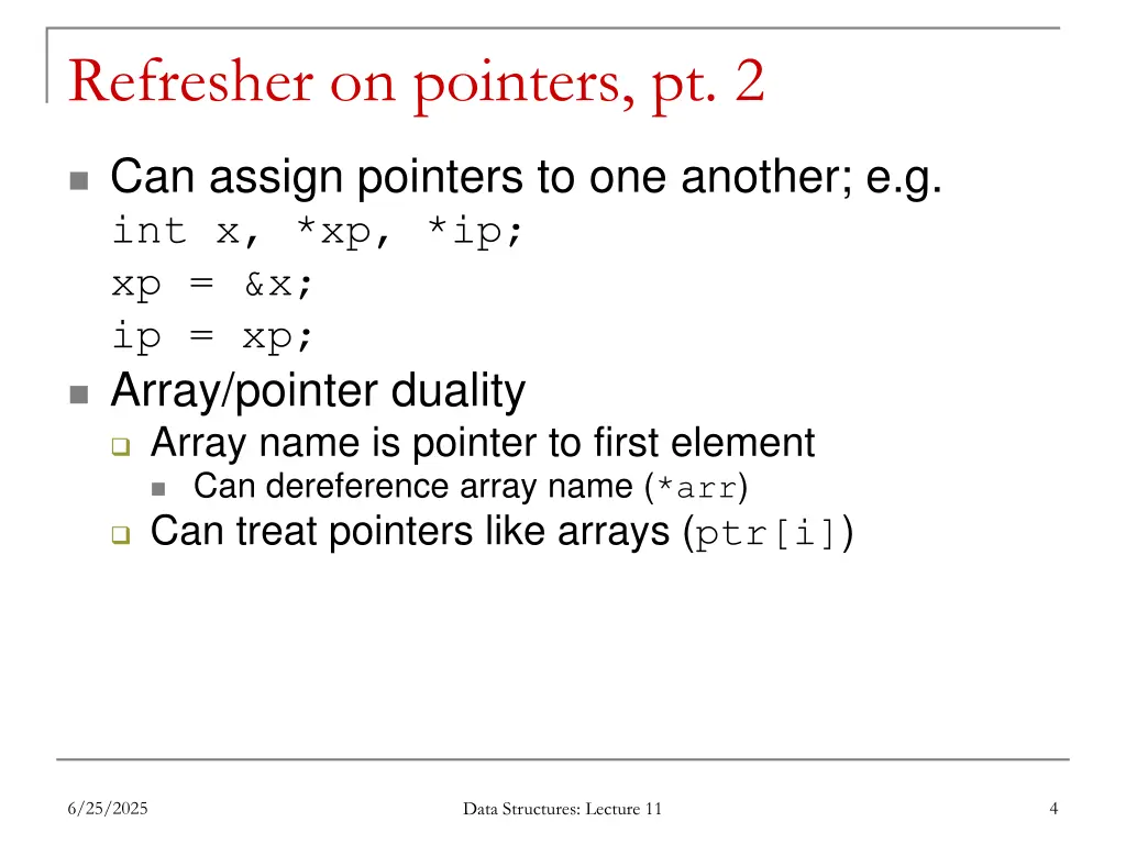 refresher on pointers pt 2