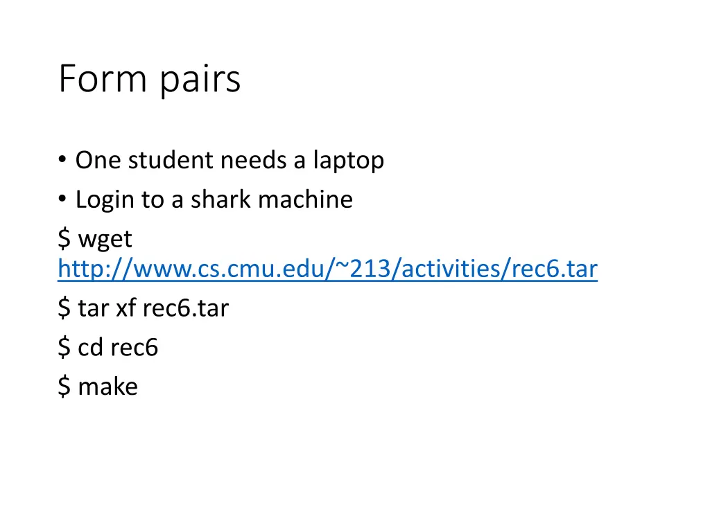 form pairs
