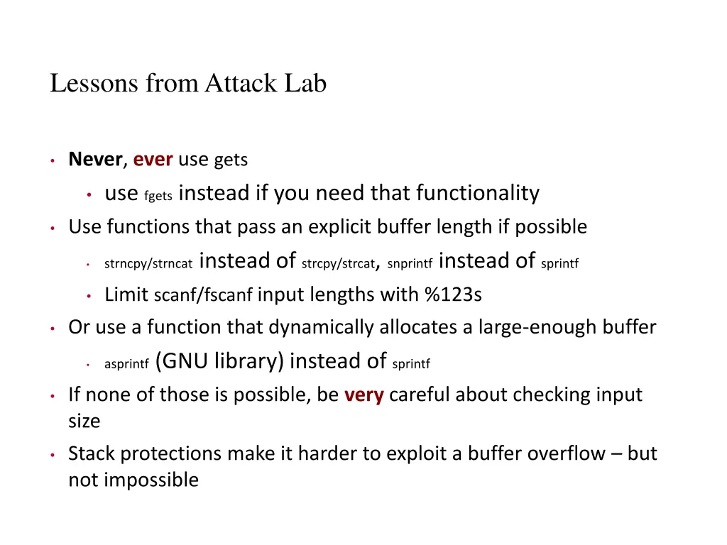 lessons from attack lab