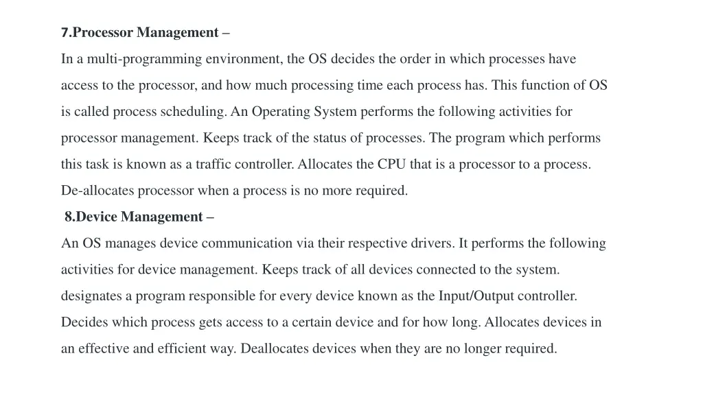 7 processor management