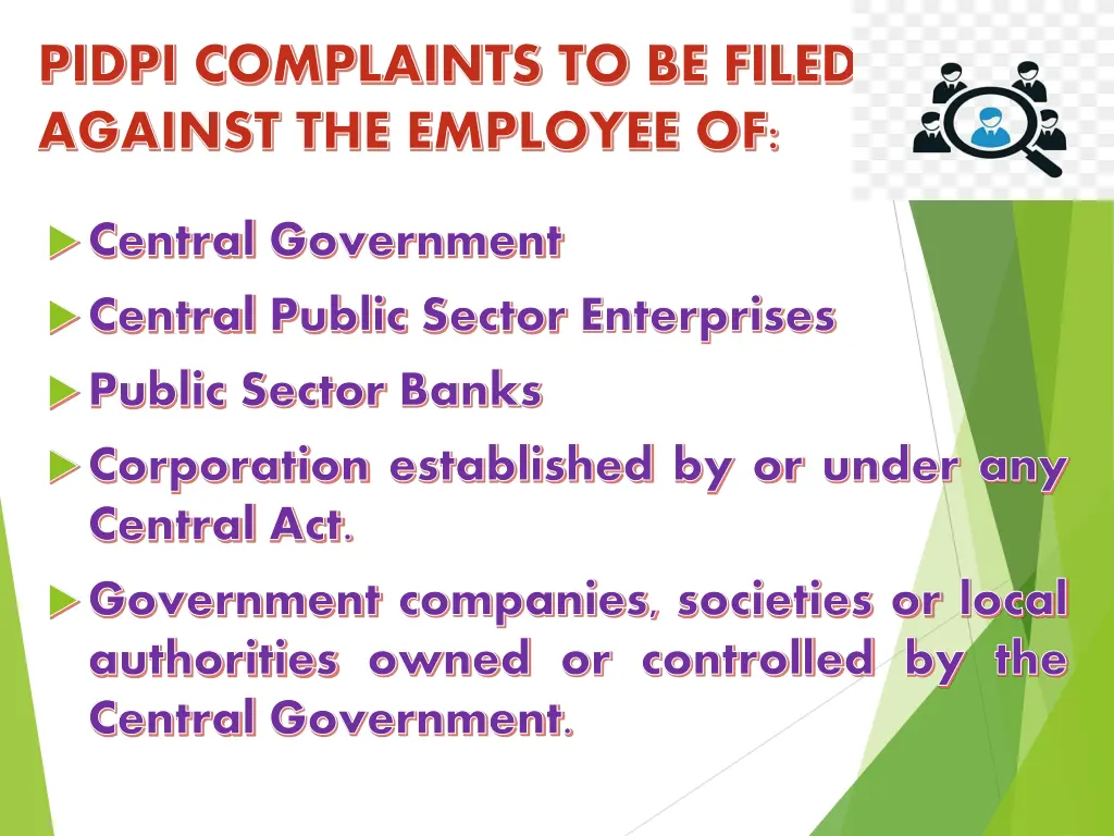 pidpi complaints to be filed against the employee