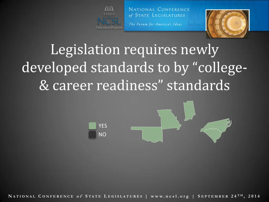 legislation requires newly developed standards