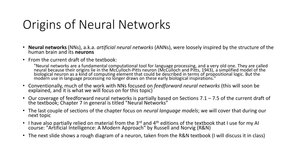 origins of neural networks