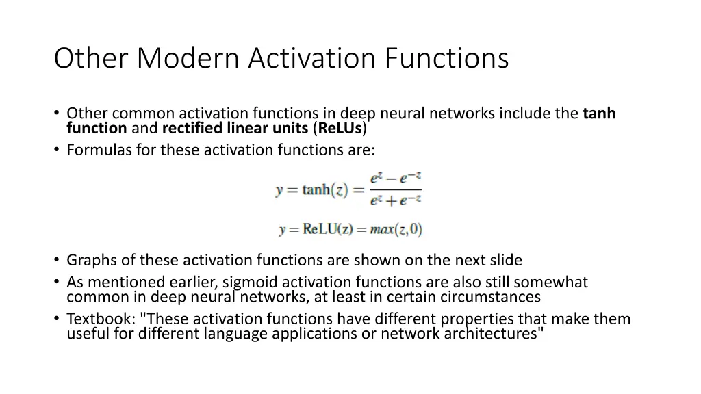 other modern activation functions