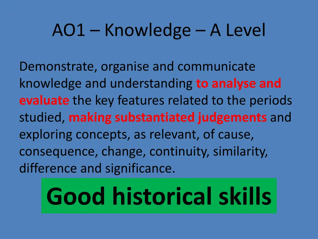 ao1 knowledge a level
