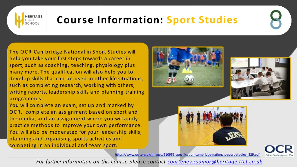 course information sport studies