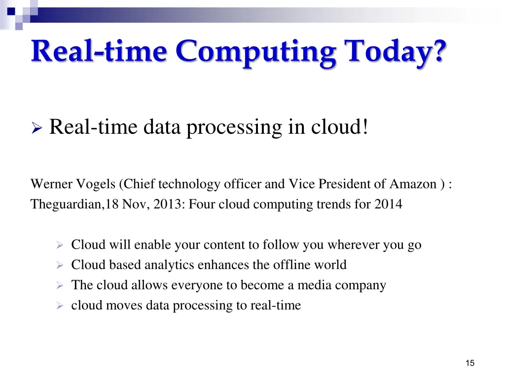 real time computing today