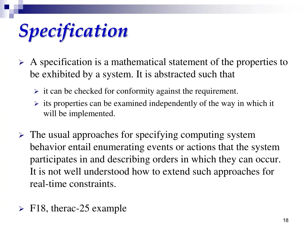 specification