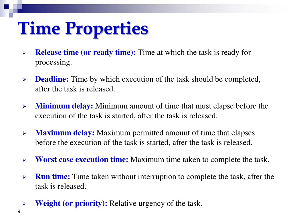 time properties