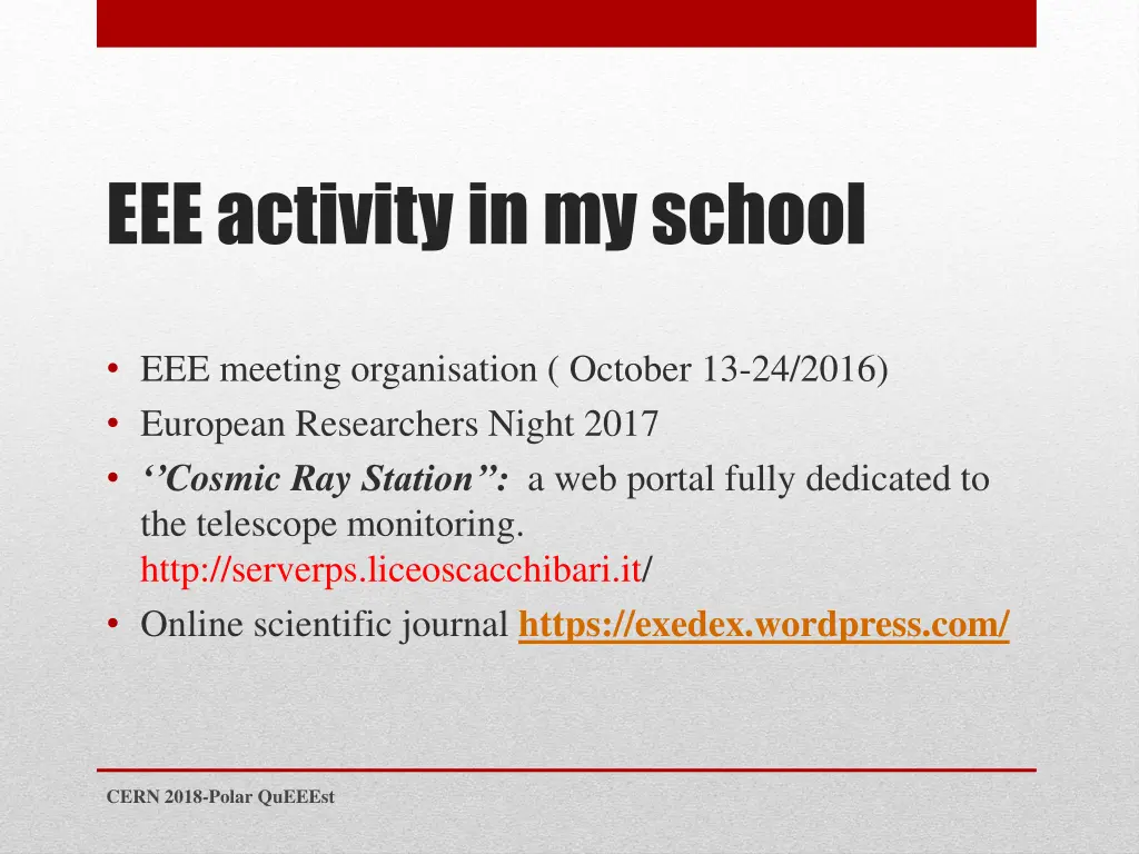 eee activity in my school