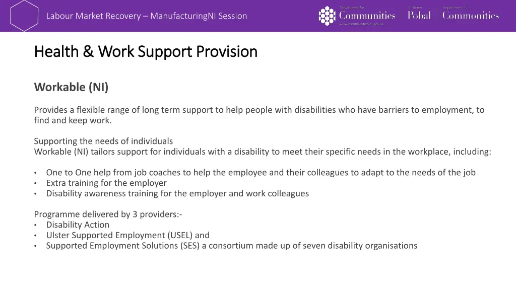 labour market recovery manufacturingni session 5