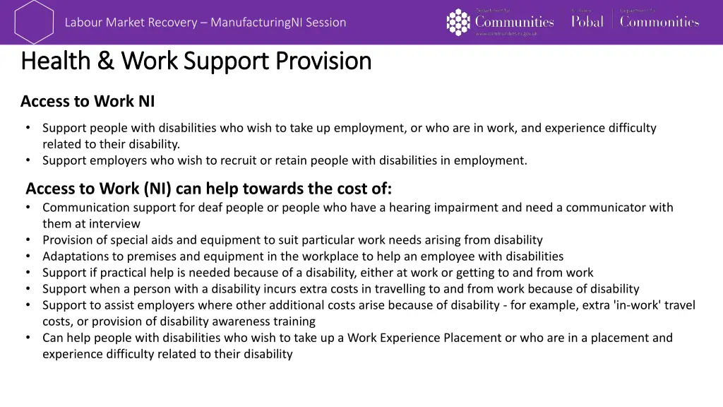 labour market recovery manufacturingni session 6