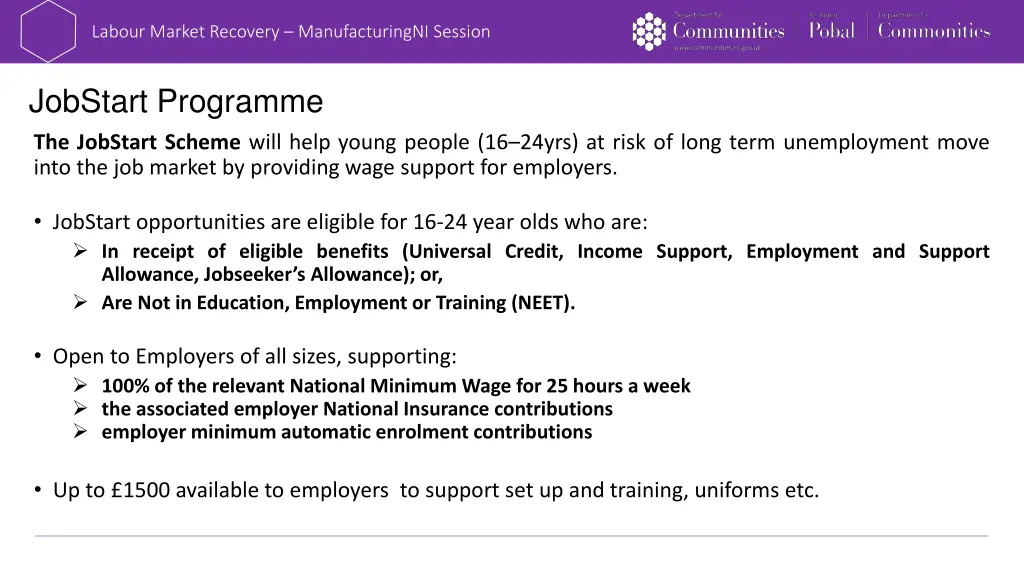 labour market recovery manufacturingni session 8
