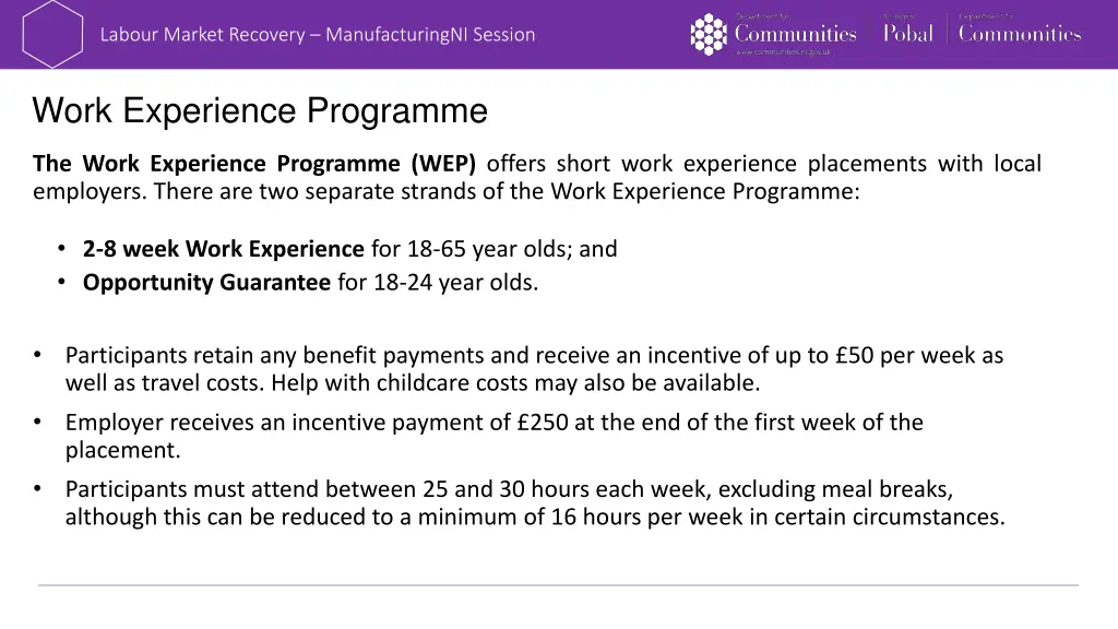 labour market recovery manufacturingni session 9