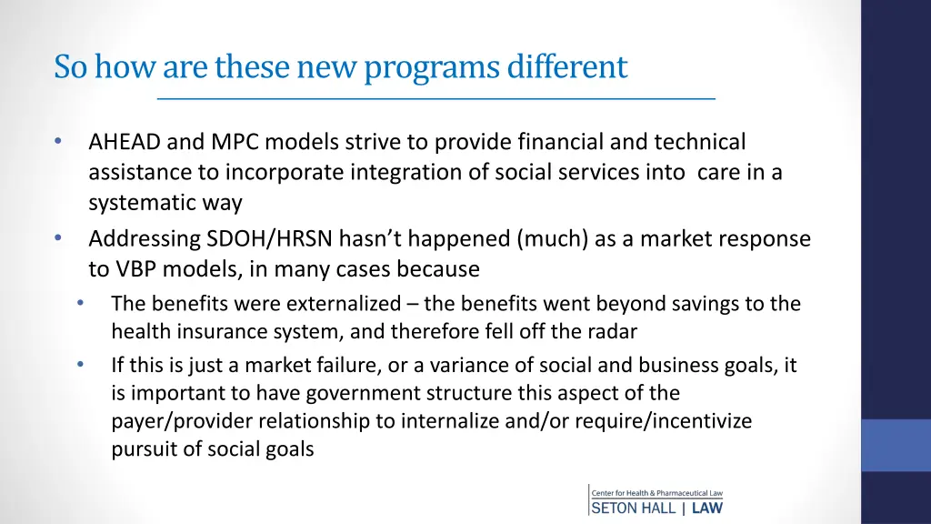 so how are these new programs different