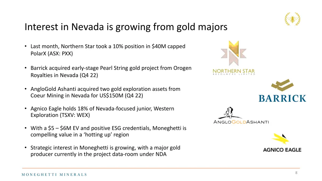 interest in nevada is growing from gold majors