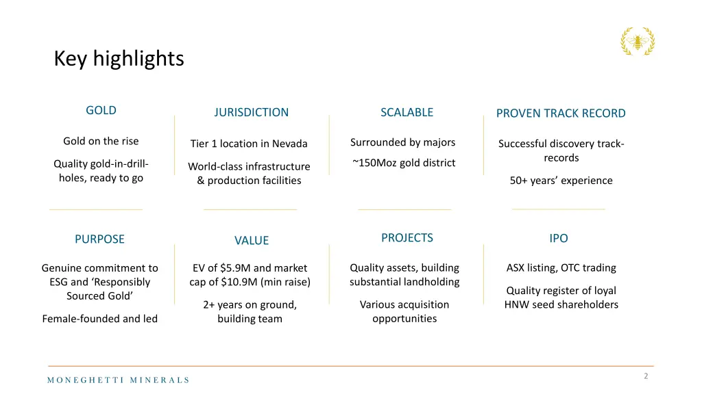 key highlights