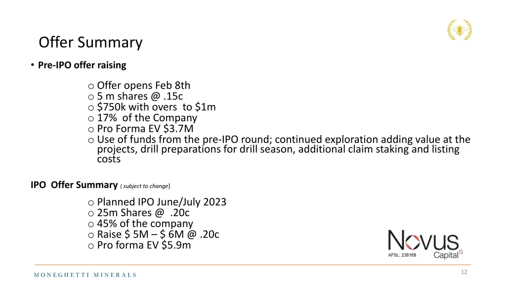 offer summary